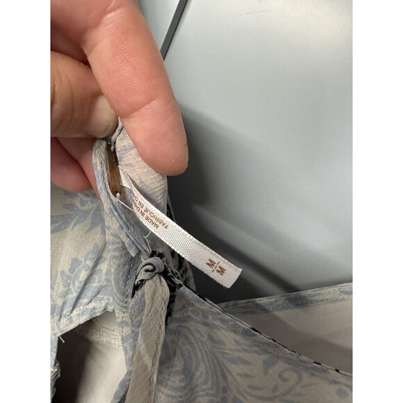 Free People Gray‎ Floral Mini Dress Sz Medium Penny Lover Cold Shoulder  Chiffon - Picture 9 of 15
